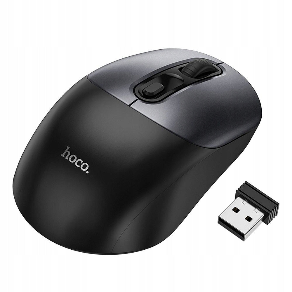 Wireless mouse Hoco 2.4G 1600 dpi GM28 black and grey