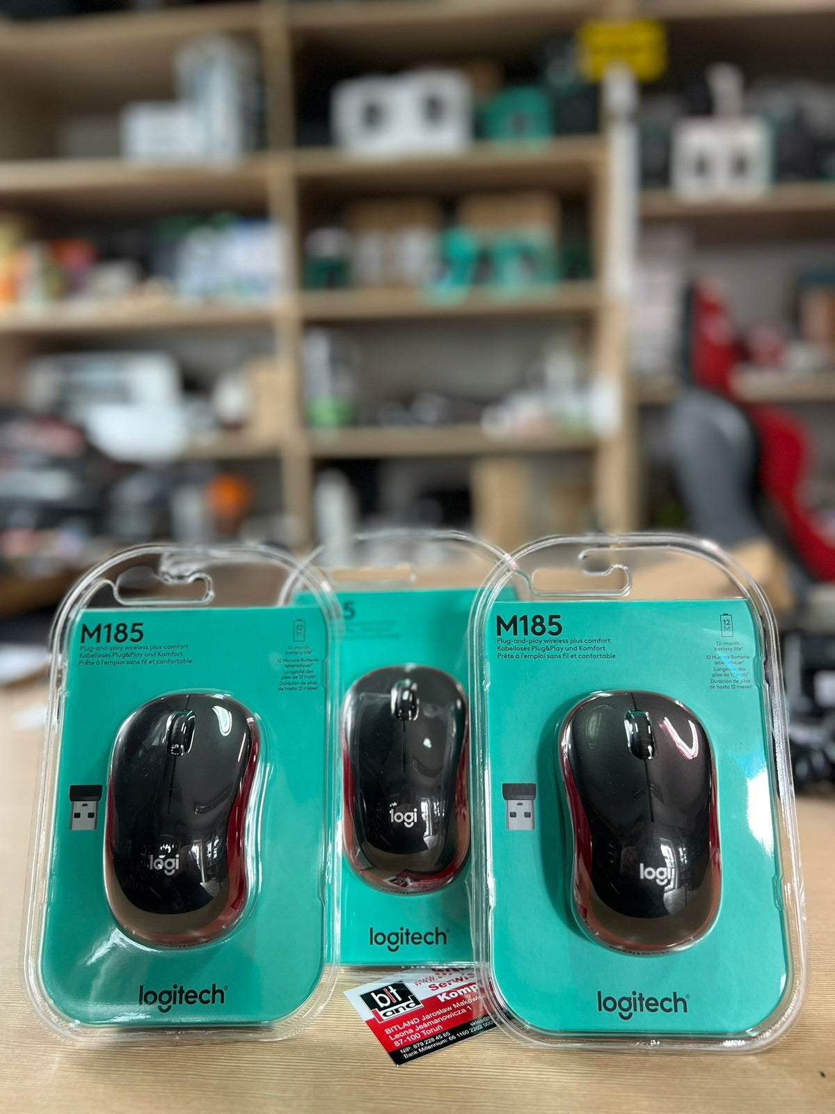 Wireless mouse Logitech 910-002240 M185 red laptop computer small Packaging status original