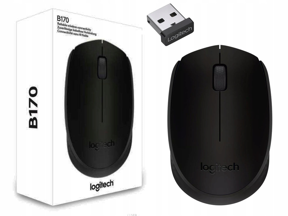 Wireless mouse Logitech B170 black for laptop computer USB