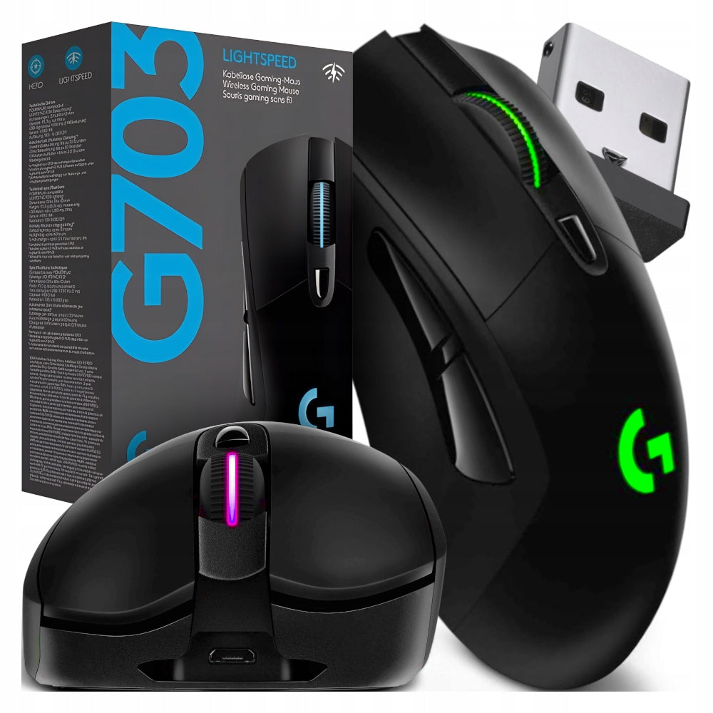 Wireless mouse Logitech G703 LightSpeed for RGB gaming 25K DPI