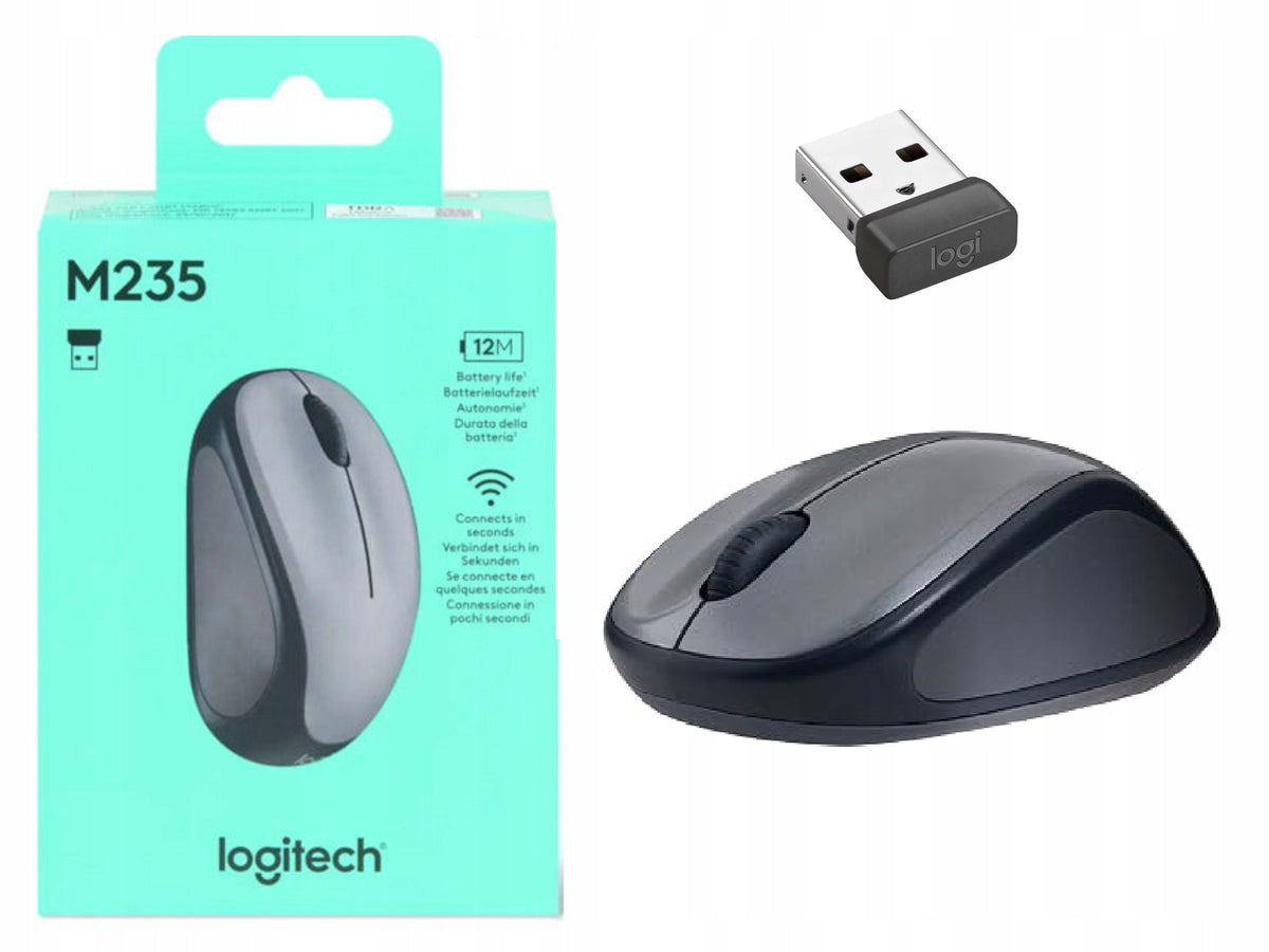 Wireless mouse Logitech M235 910-002201 gray computer laptop mouse