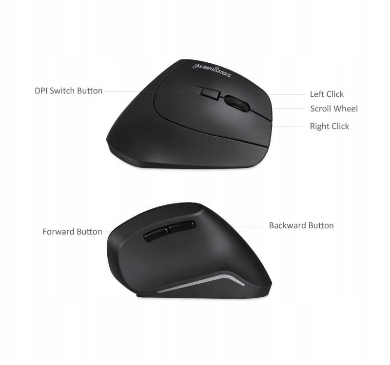 Wireless mouse Perixx PERIMICE-715 II optical vertical Color black