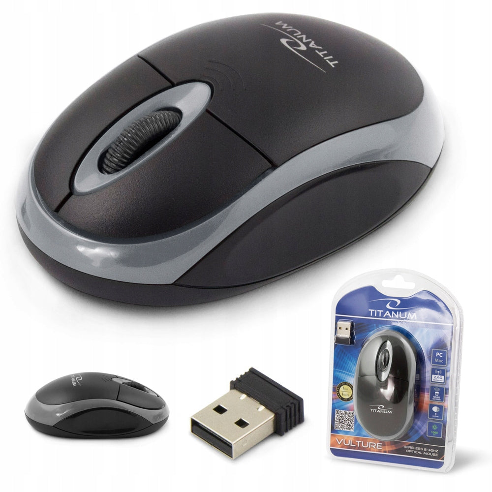 Wireless mouse Titanum 3D Vulture optical 2.4 GHz black-grey