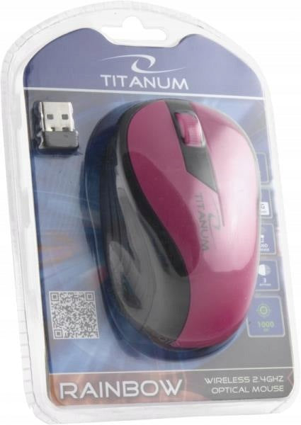 Wireless mouse Titanum RAINBOW TM114P optical pink Packaging status original