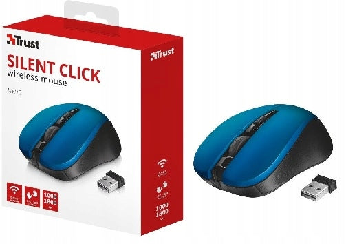 Wireless mouse Trust 1800Dpi quiet 45dB SILENT CLICK MYDO 21870-03 BLUE