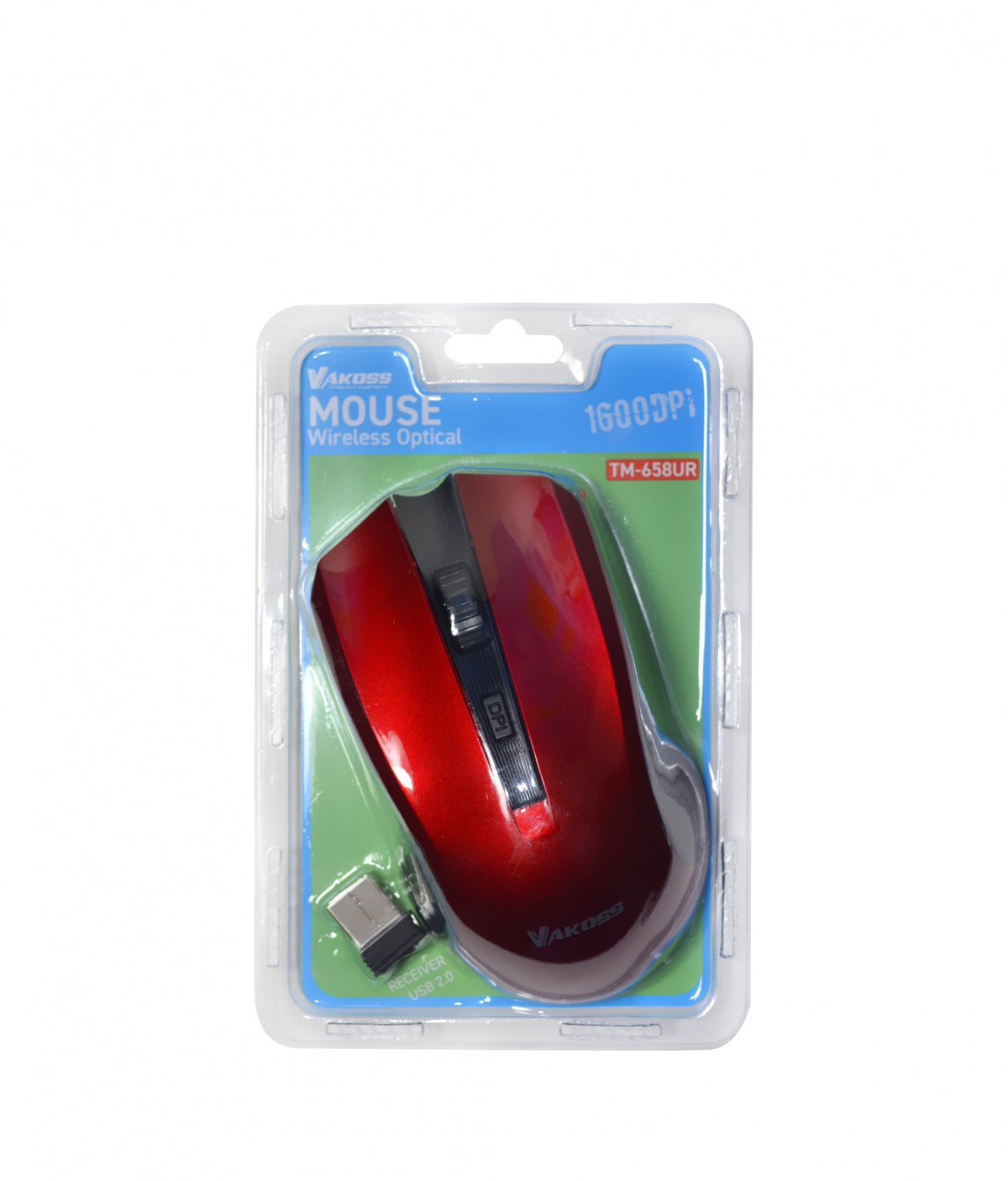 Wireless mouse VAKOSS TM-658UR optical 4 buttons 1600dpi red Manufacturer code TM-658UR