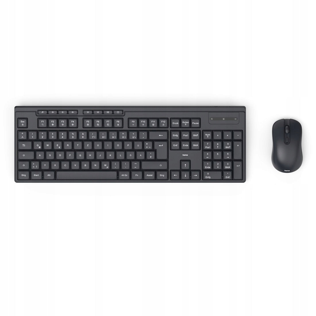 Wireless mouse and keyboard set Hama WKM-200 Black QWERTY