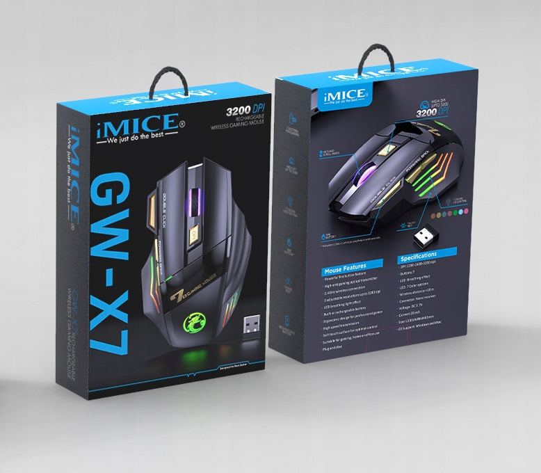 Wireless mouse iMICE GW-X7 3200 DPI RGB LED Manufacturer code GW-X7