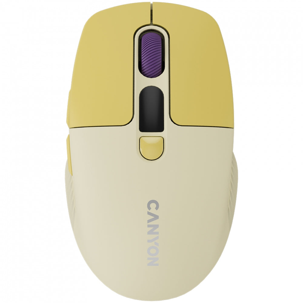 Wireless mouse quiet two LCD modes Canyon MW-26 yellow