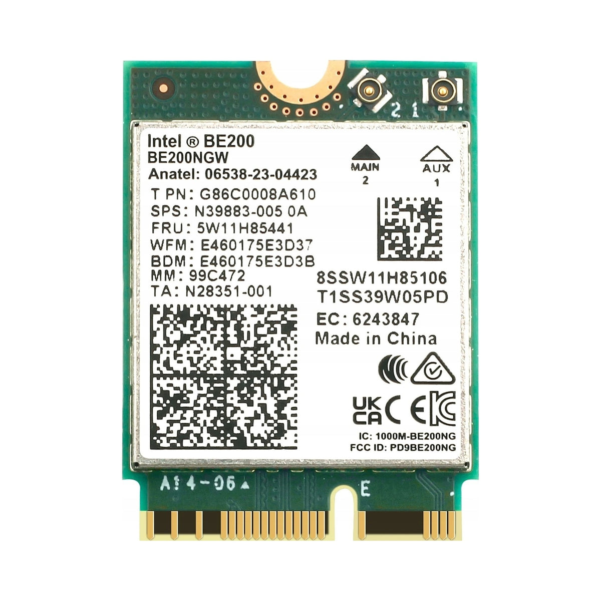 Wireless network card Intel BE200 WiFi 7 802.11AX 6GHz M.2 PCIe