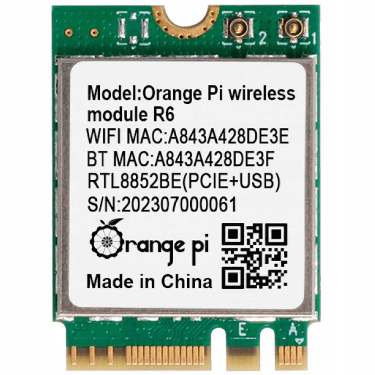 Wireless network card WiFi 6 Bluetooth 5.2 RTL8852BE PCIe M.2 E-KEY