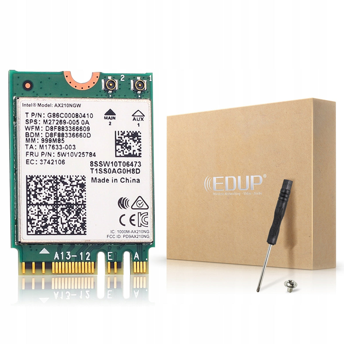 Wireless network card Wifi 6 + Bluetooth 5.3 M.2 EP-AX210 EDUP