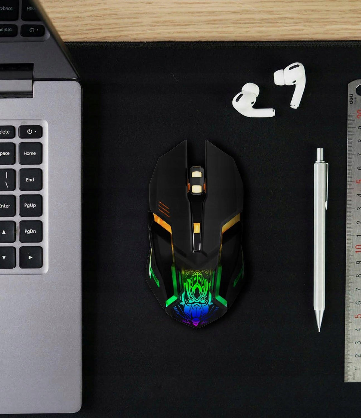 Wireless optical USB gaming mouse 3200DPI LED RGB 2,4Ghz Batteries included yes