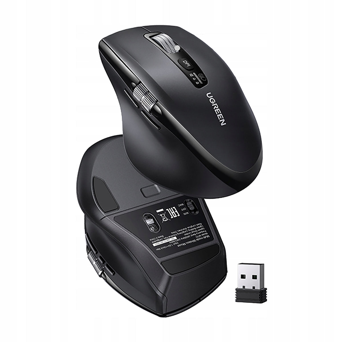 Wireless optical mouse 5 buttons roll 5000 DPI - black Manufacturer Ugreen