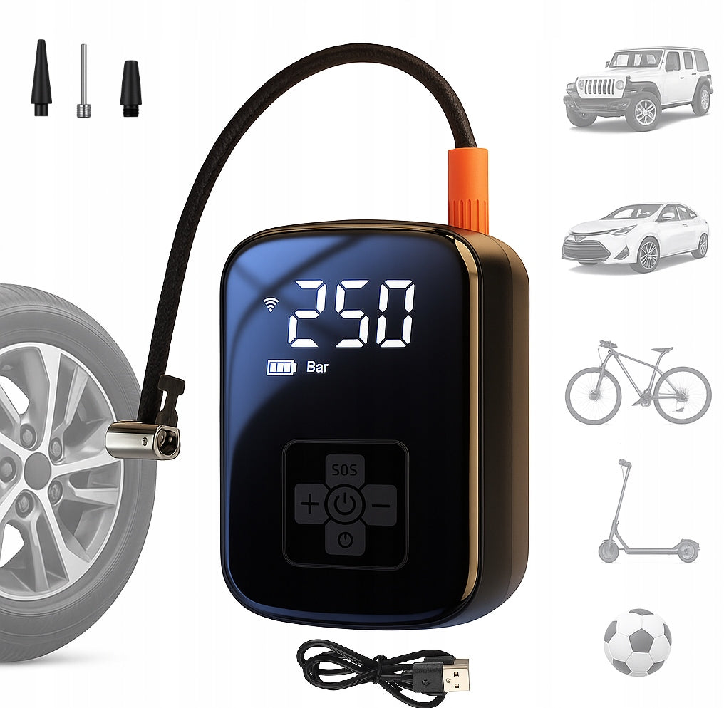 Wireless pump ELECTRIC compressor 2V 150PSI LCD 3600mAh ZR87