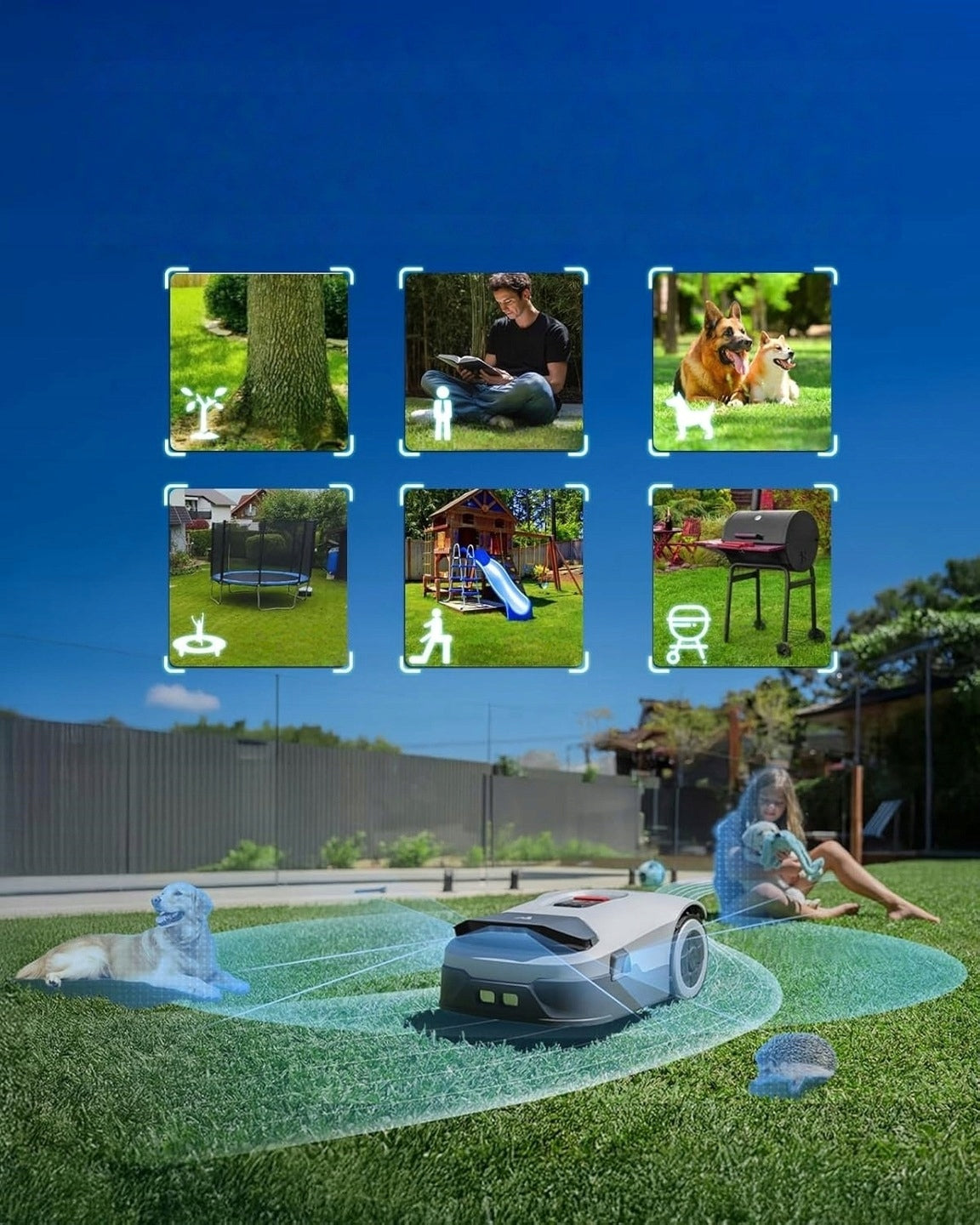 Wireless robotic mower Anthbot GENIE 800 RTK 1500m² with AI mower Mowing width 20 cm