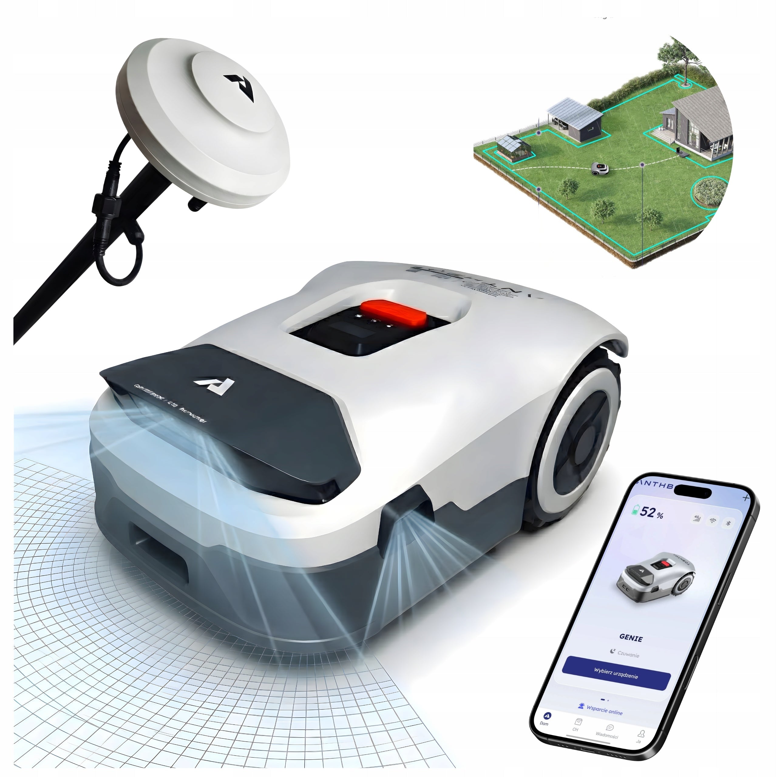 Wireless robotic mower Anthbot GENIE 800 RTK 1500m² with AI mower