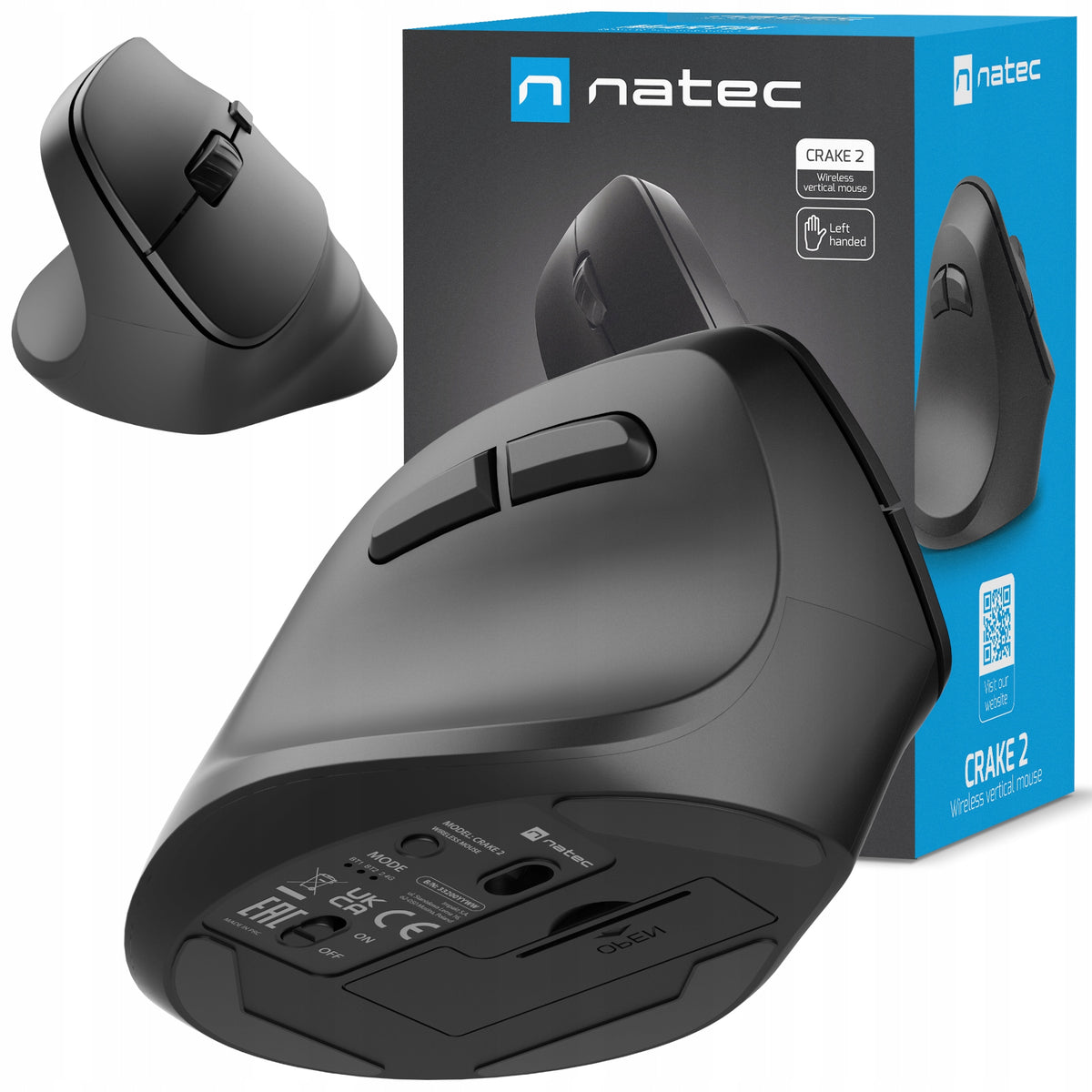 Wireless vertical mouse NATEC Crake 2 left-handed vertical NMY-2049