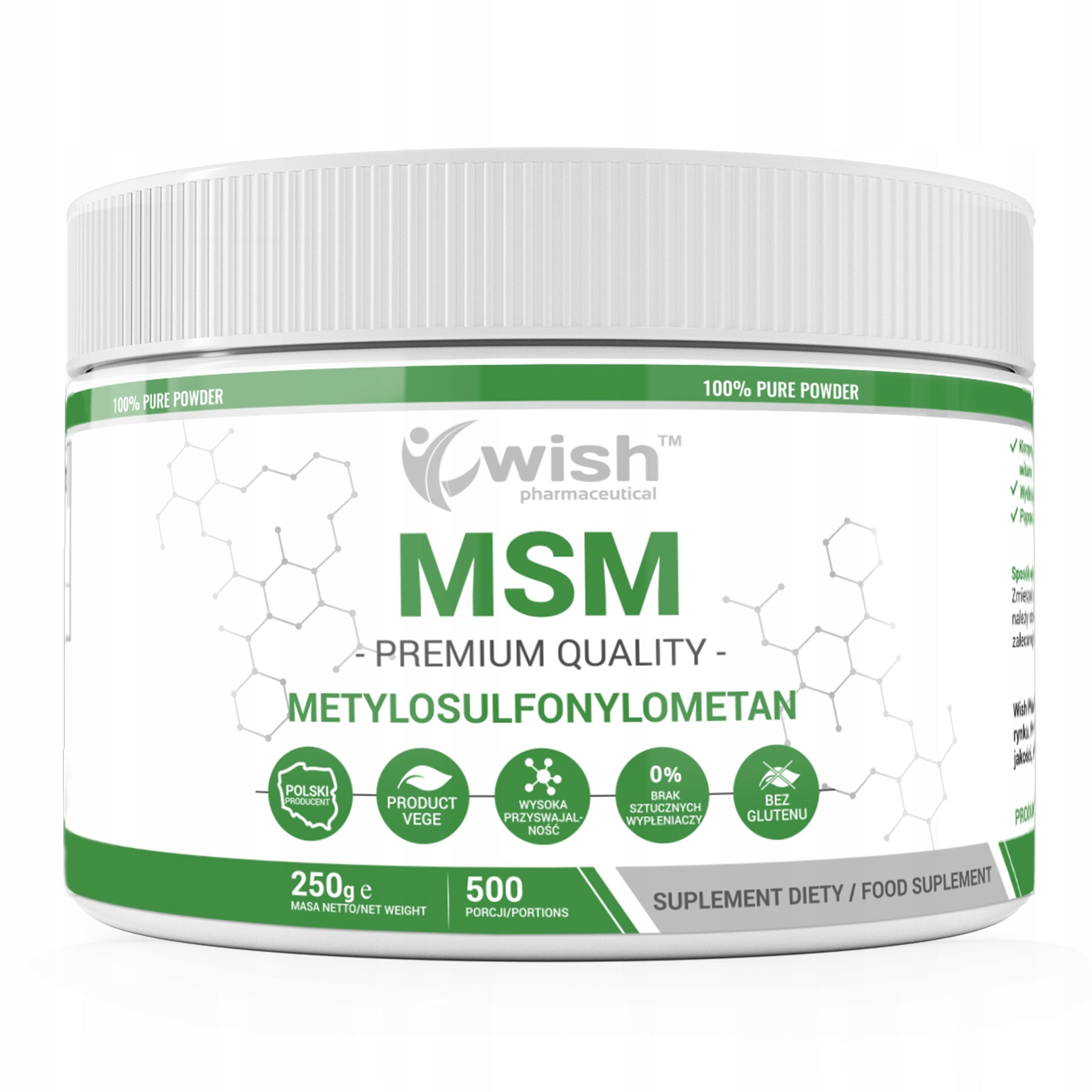 Wish Pharmaceutical MSM Organic Sulfur Powder 250 g