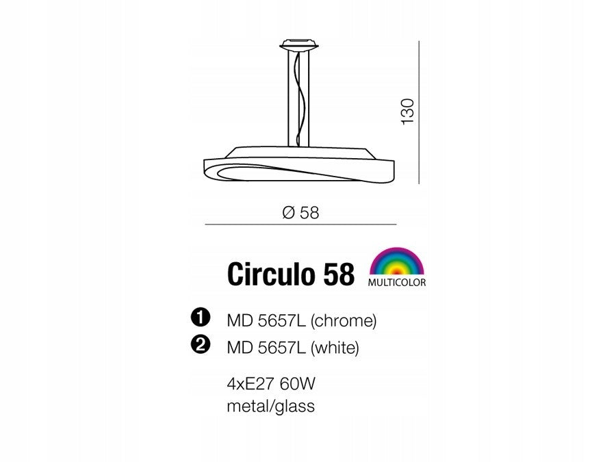 Azzardo pakabinamas šviestuvas Circulo 58 White