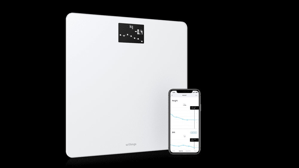 Withings Body Composition Analysis Scale White Digital BMI Wi-Fi Health Mate