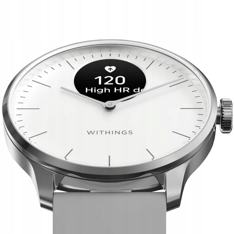 Withings Scanwatch Light Watch Pulse Measurement, 37mm, Smartwatch White Steel