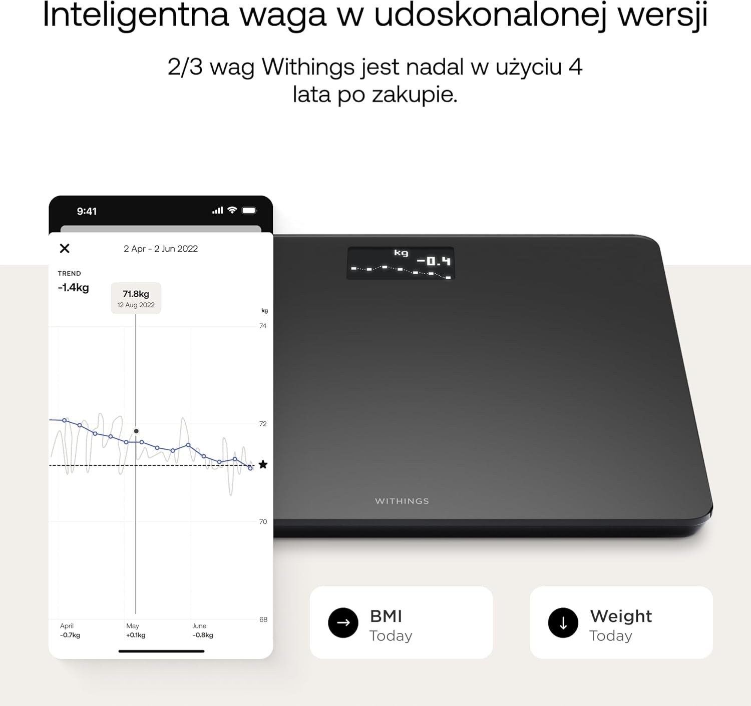 Withings Smart OLED Bathroom Scale Up to 180kg Black OLED Glass} Brand Withings