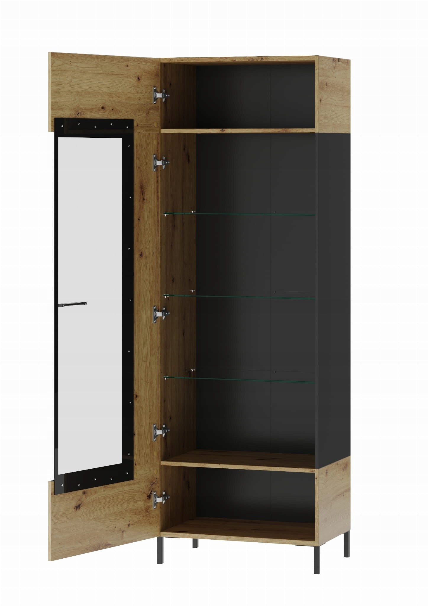 Vitrine Szynaka Meble Lucas 10, braun/schwarz 