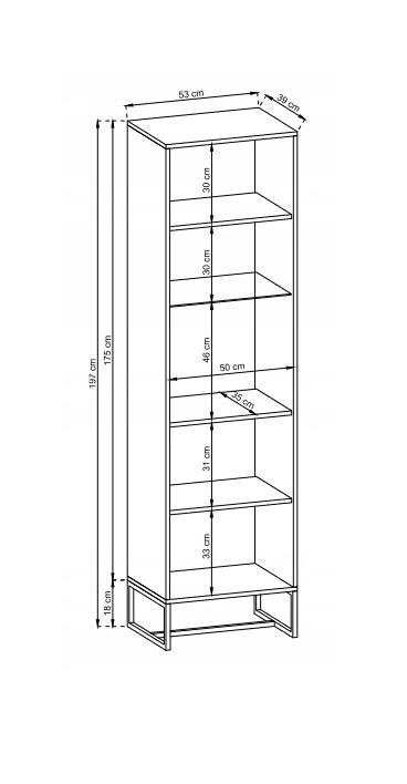 Vitrine AKL Furniture Amber AWT53, braun 