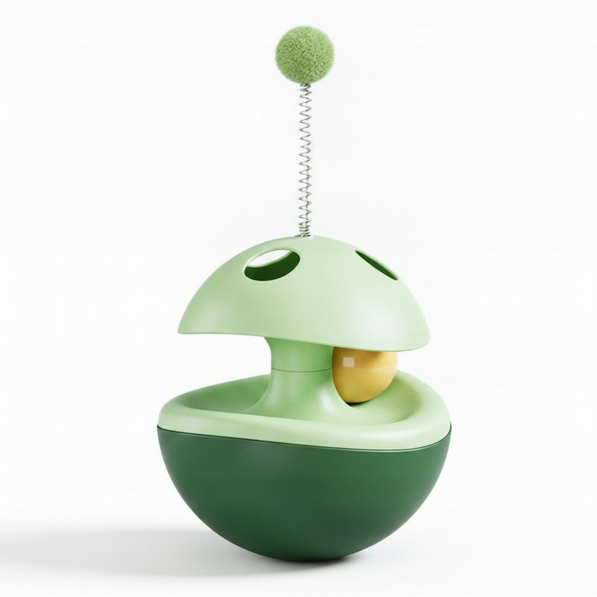 Wobbling Cat Toy Wobble Design Cat Treat Dispenser Spring-Mounted