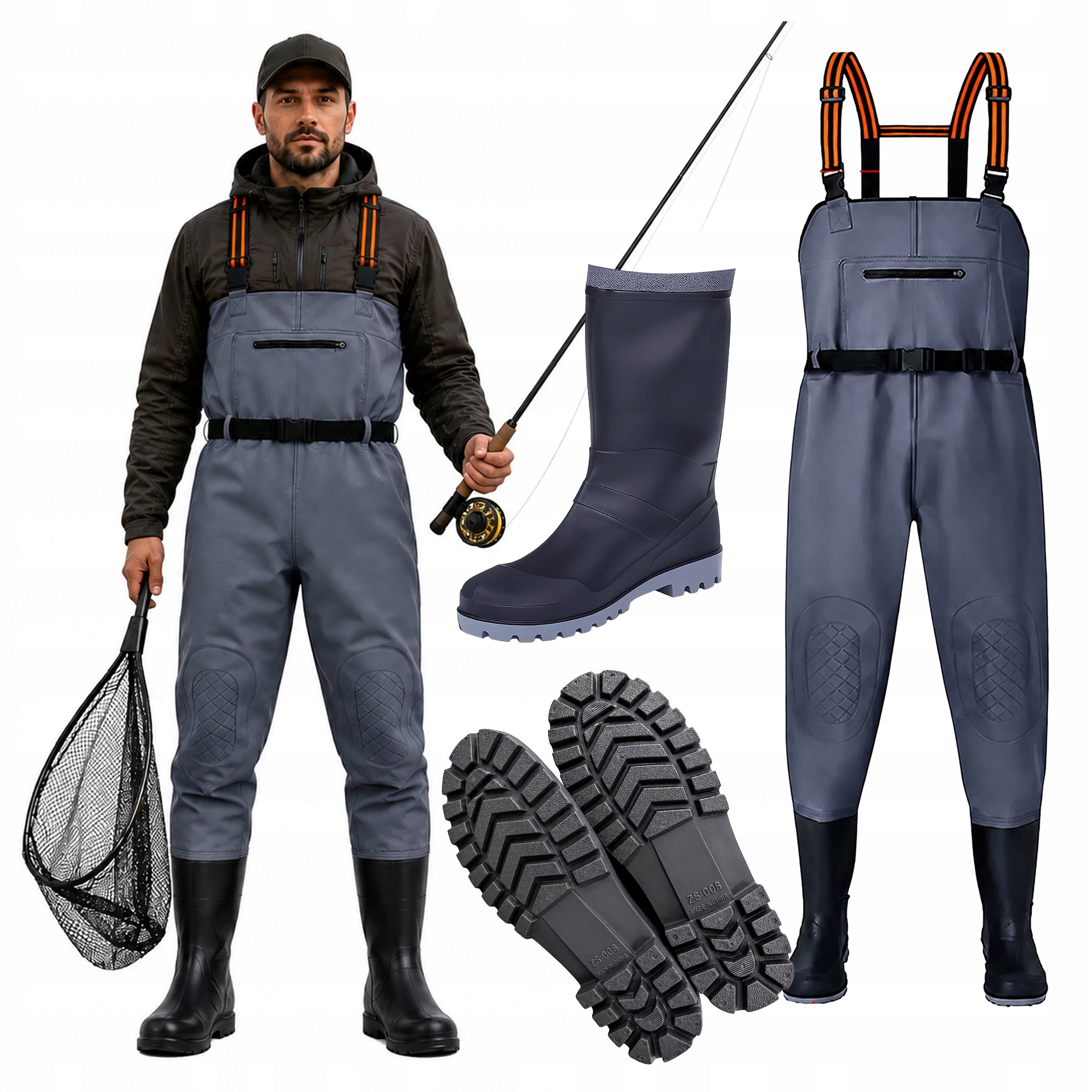 Wodery Bottoms Fishing Pants Rubber Fishing Working Protective 45