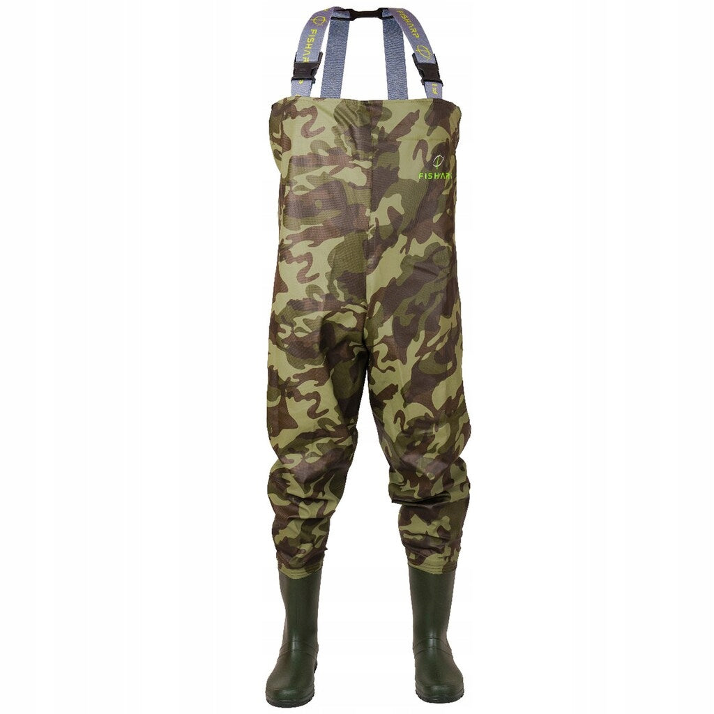 Wodery Fishing boots camo suspenders Pros Fisharp Camo 42