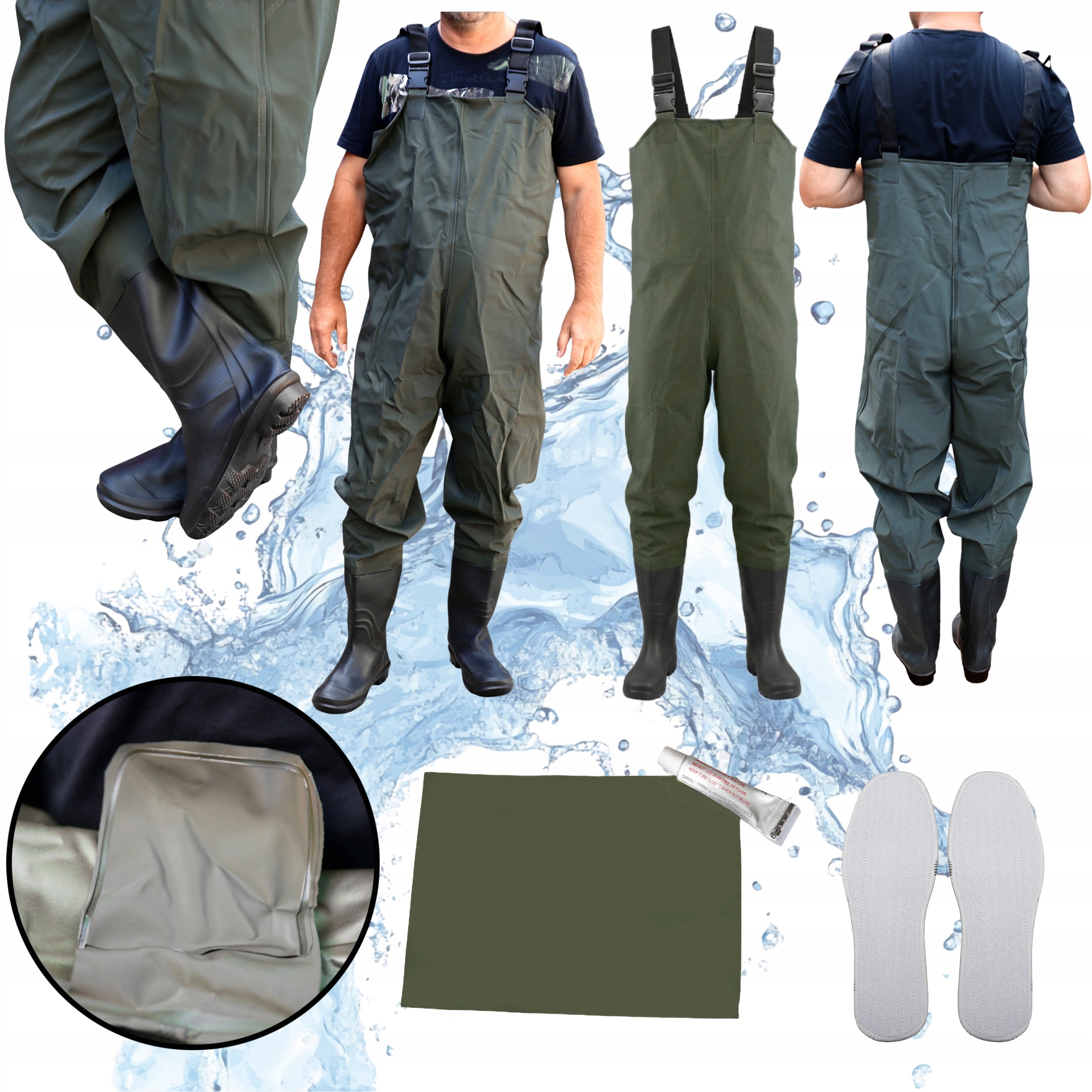 Wodery Proffesional Fishing Bottoms, Strong + Harness + Inserts - 44