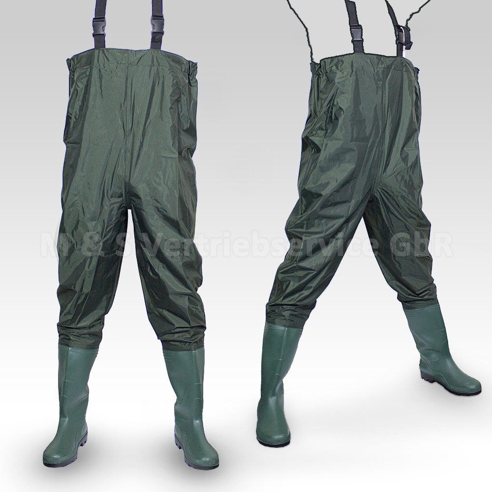 Angel-Outfit, Stiefel, Hosenträger Bituxx, 47, grün 