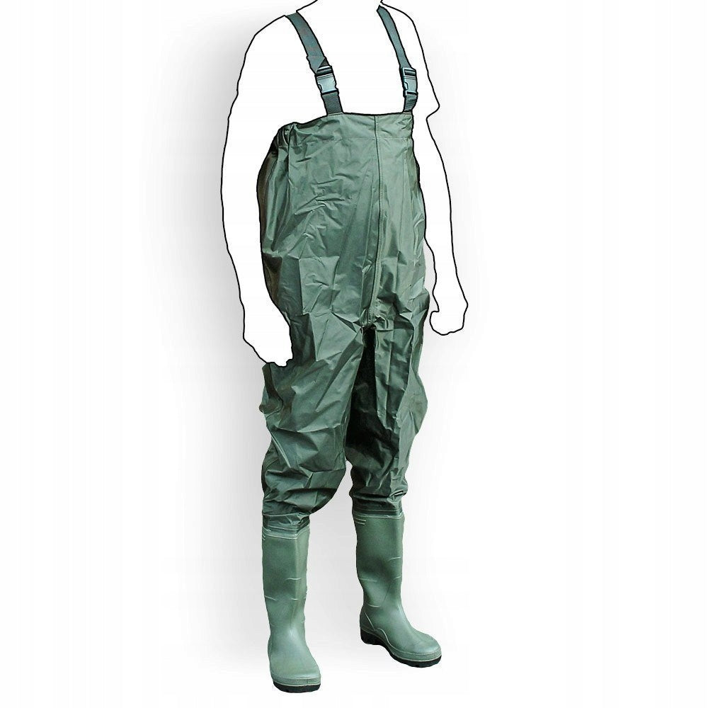 Angel-Outfit, Stiefel, Hosenträger Bituxx, 47, grün 