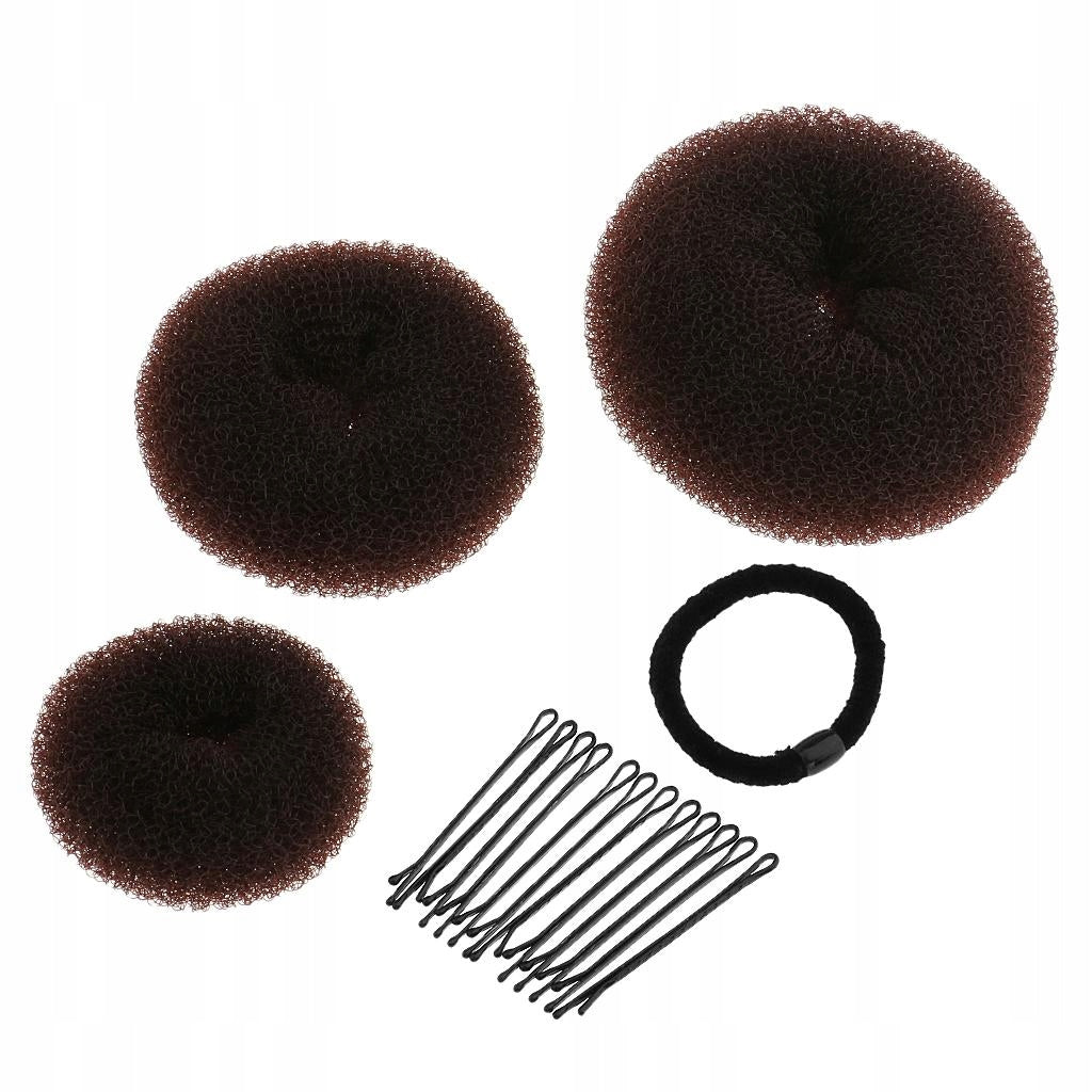 Women Hair Styling Bun Wraps Hair Clips Hairpins Hair Band Coffee Brand no brand