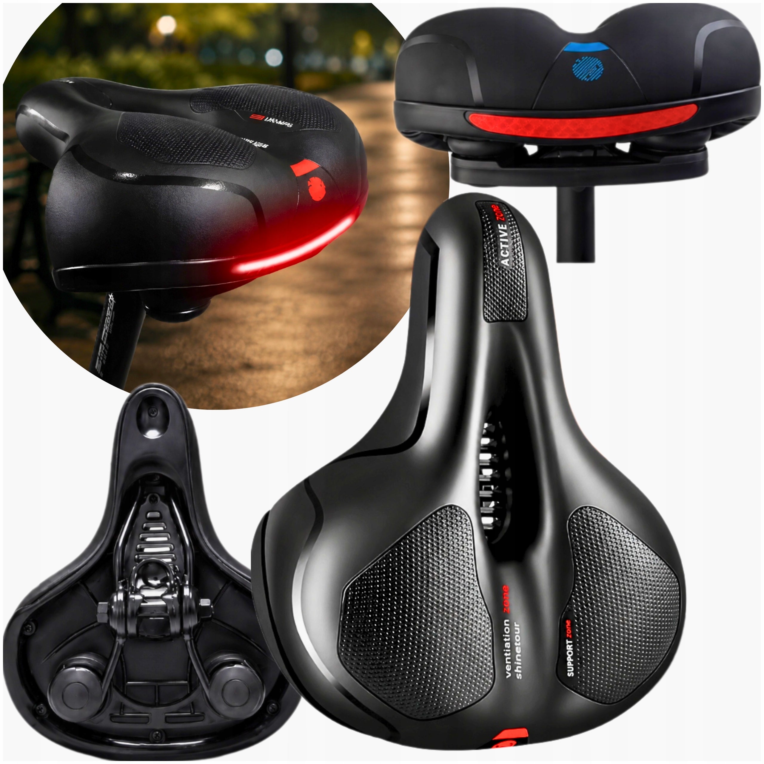 Women's BICYCLE SADDLE Men's Soft Wide SPRINGS Comfortable
