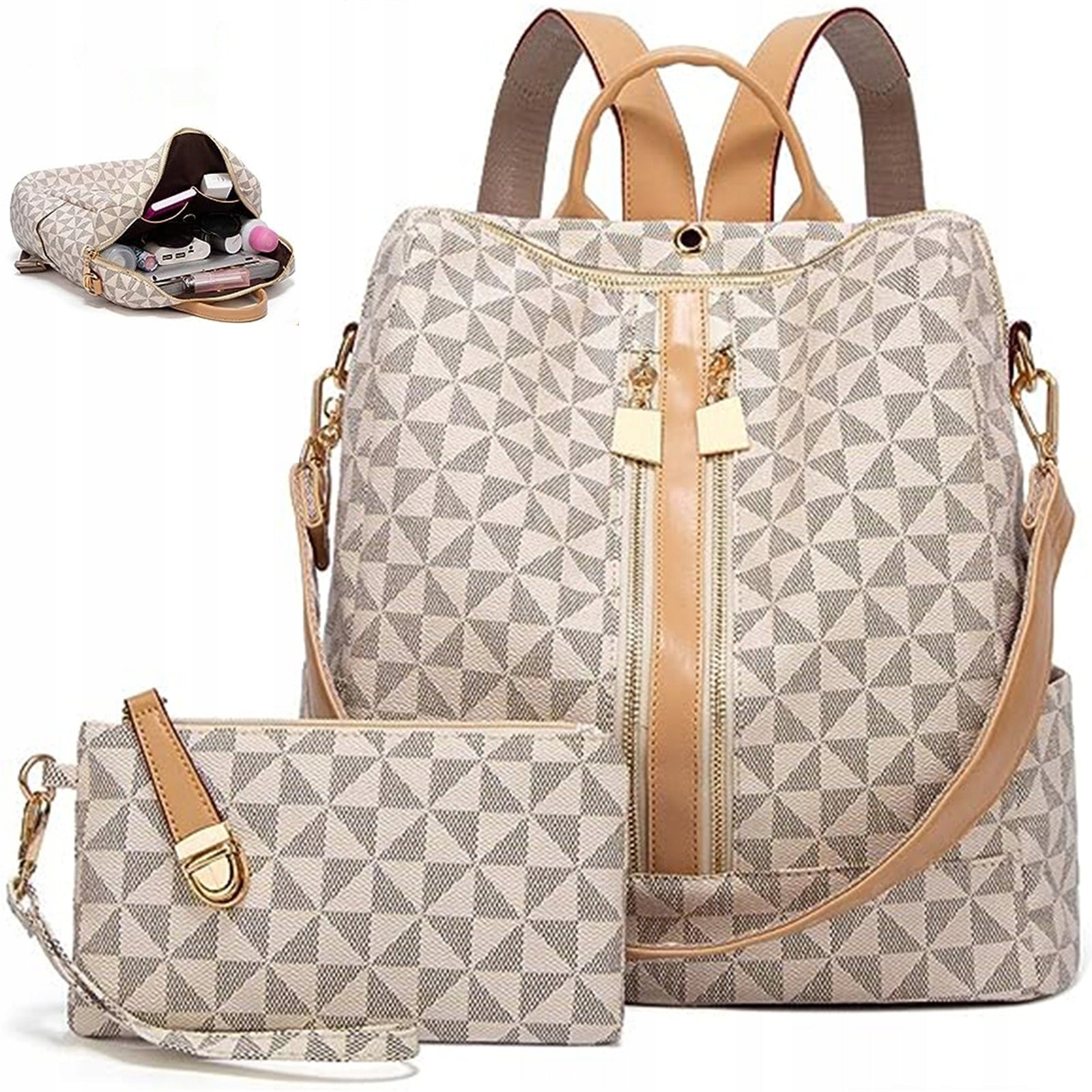 Women's Backpack 2-in-1 Backpack Anti-Theft Shoulder Bag Large Capacity