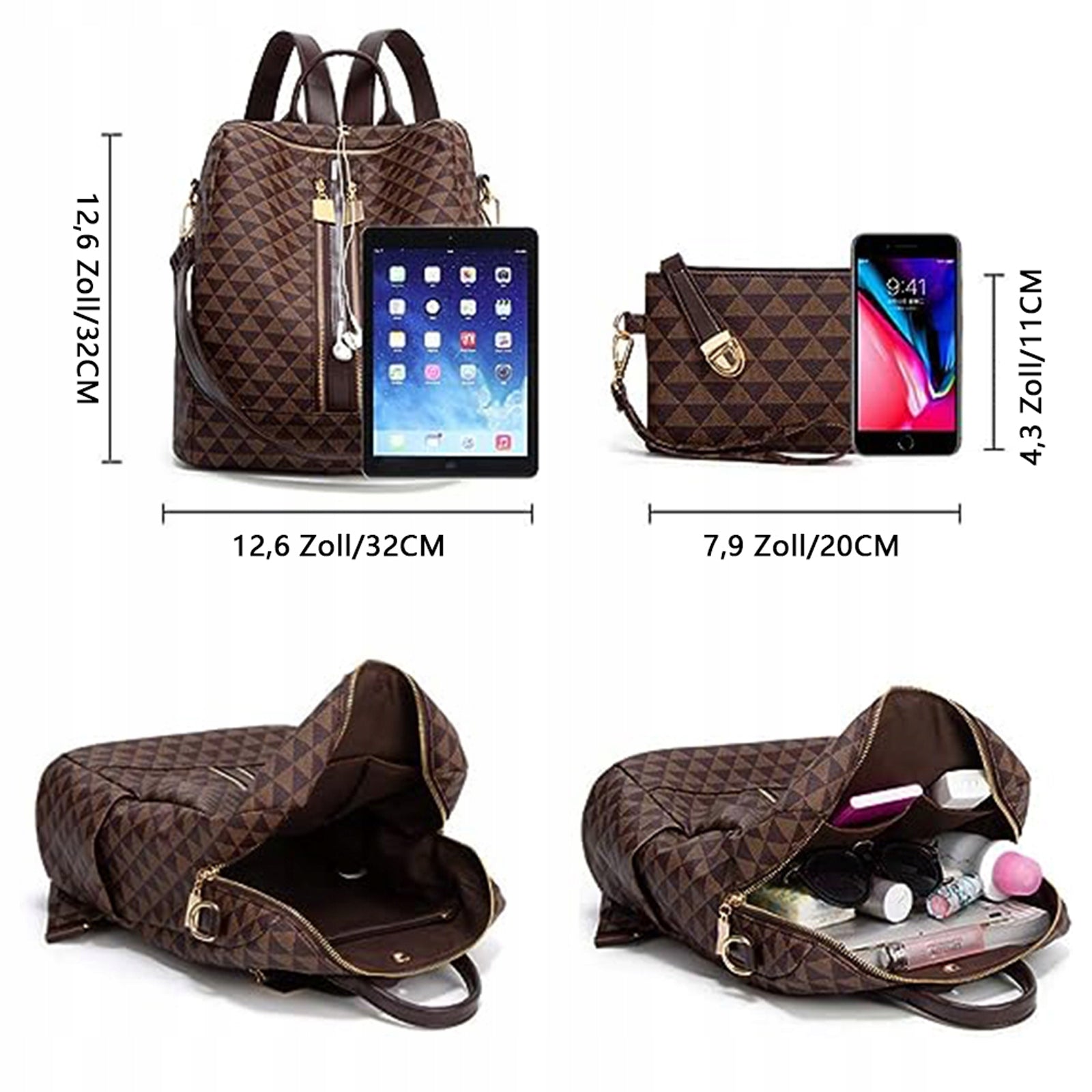Women's Backpack 2-in-1 Handbag Anti-Theft Shoulder Bag Large Capacity GIFT Packaging status original