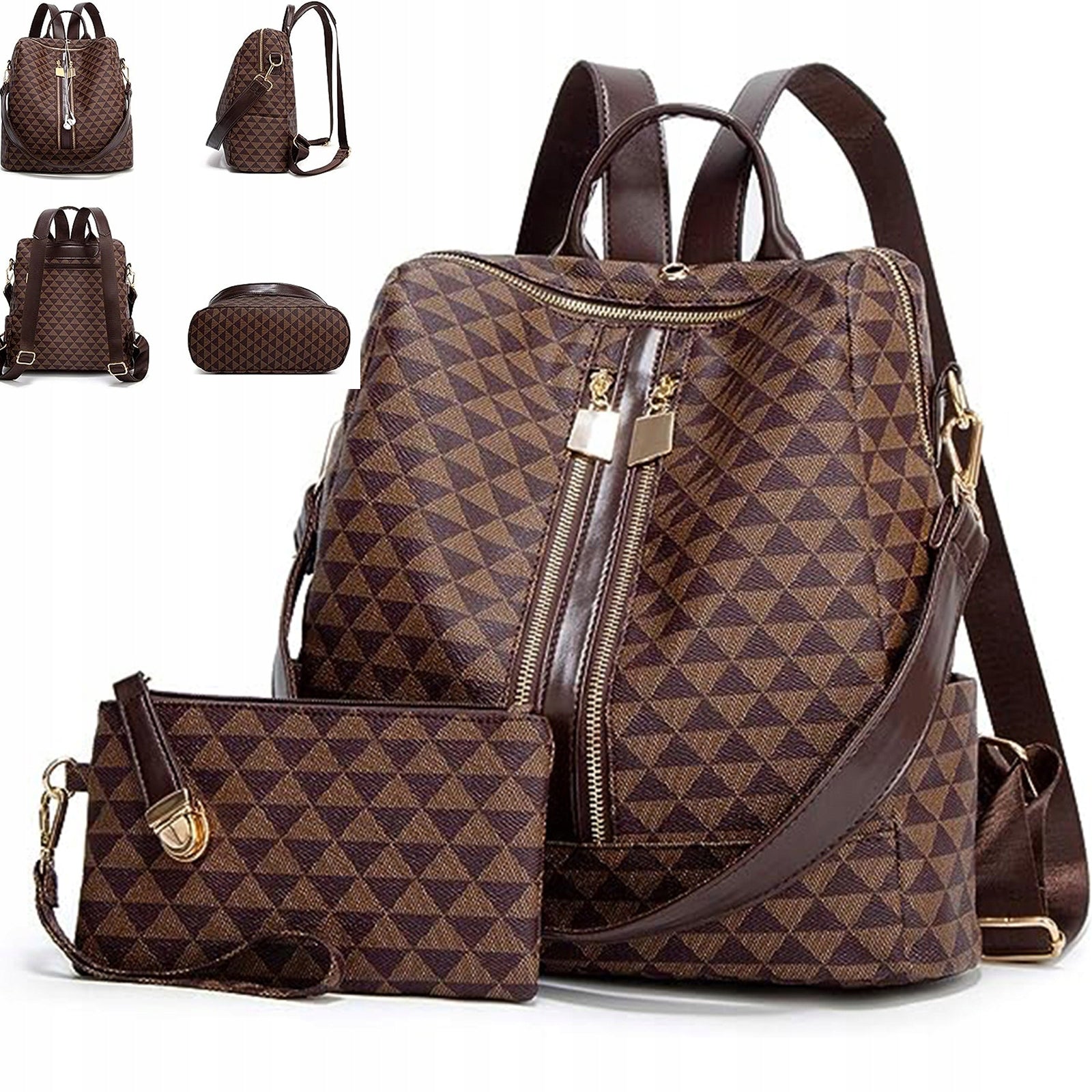 Women's Backpack 2-in-1 Handbag Anti-Theft Shoulder Bag Large Capacity GIFT
