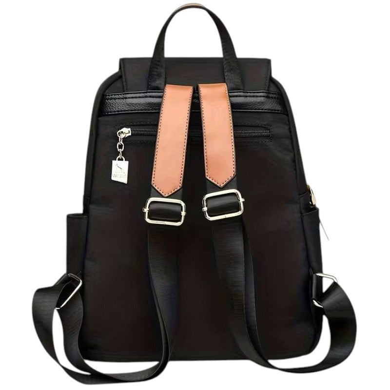 Women's Backpack BLACK Backpack With Flap Urban Spacious Material Packaging status original
