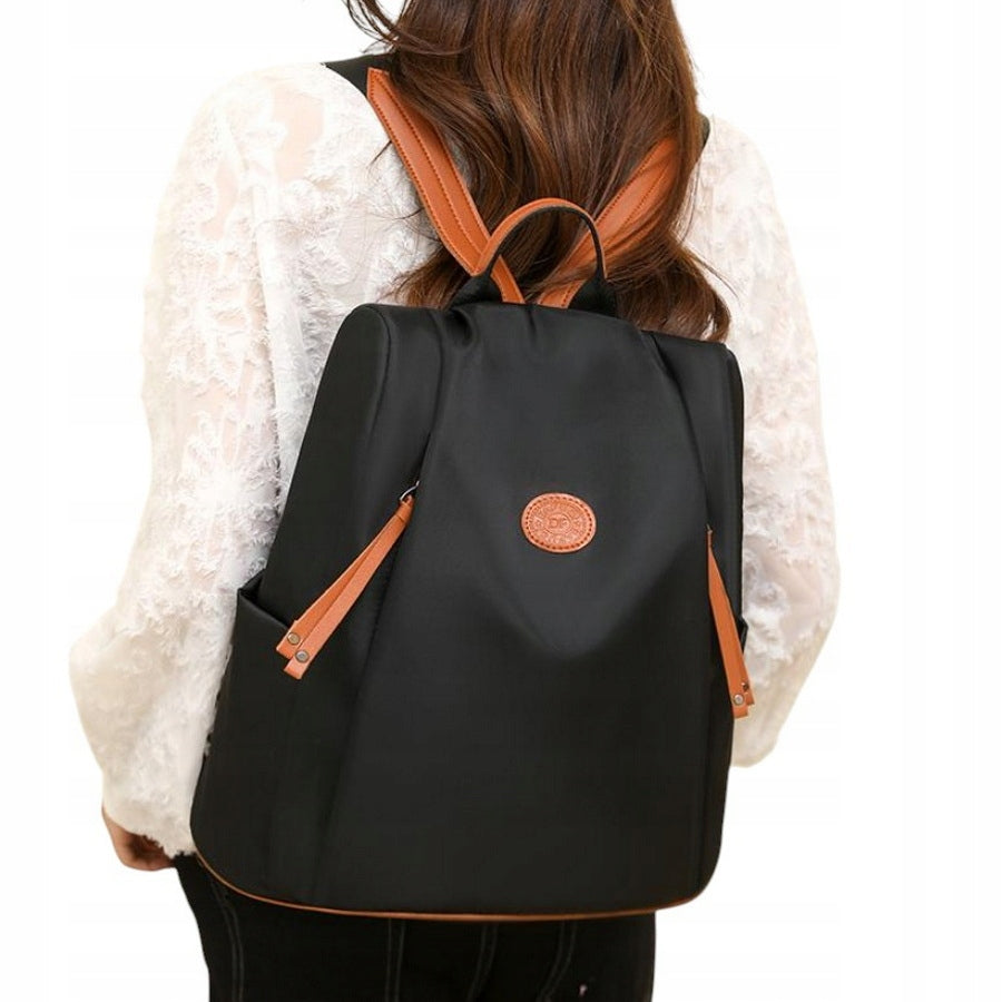 Women's Backpack BLACK with Brown Anti-Theft Backpack for Urban Work Brand Likado