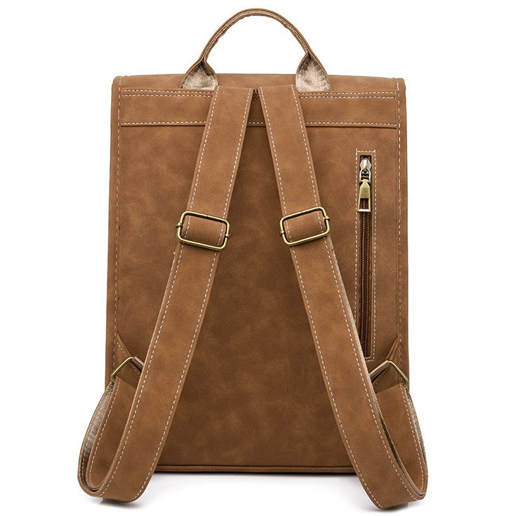 Women's Backpack BROWN Suede Padded A4 Spacious Gift for Women Brand Likado