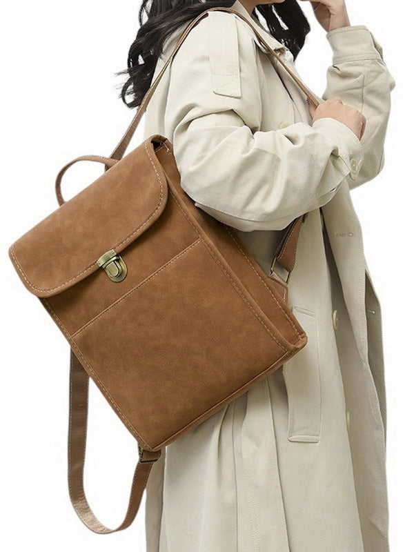 Women's Backpack BROWN Suede Padded A4 Spacious Gift for Women Packaging status original