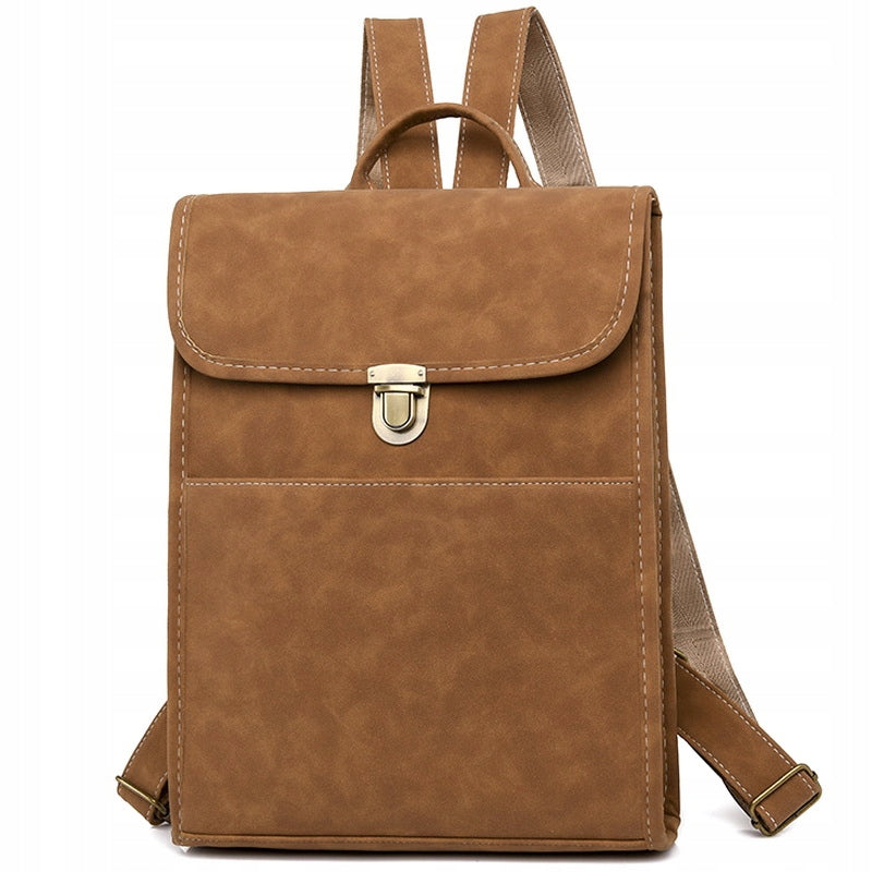 Women's Backpack BROWN Suede Padded A4 Spacious Gift for Women