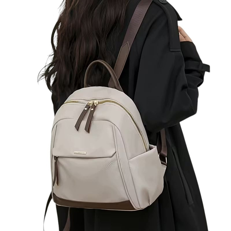 Women's Backpack Beige Brown Cream Backpack for Urban Work Trip Brand Likado