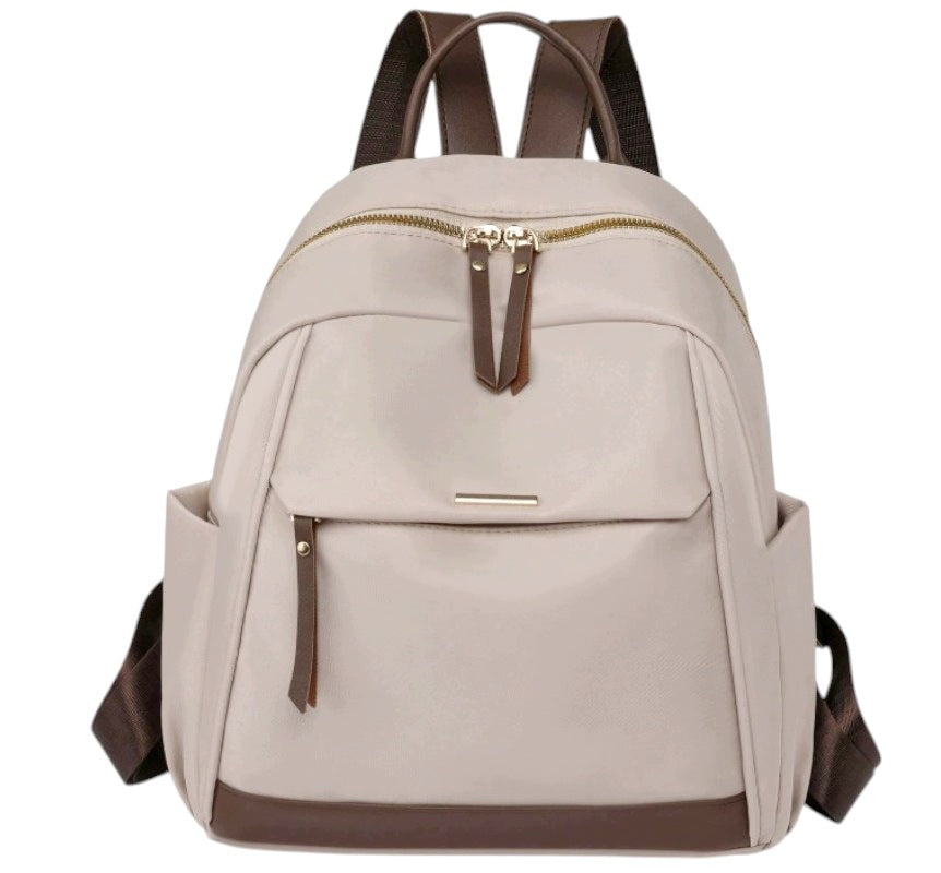 Women's Backpack Beige Brown Cream Backpack for Urban Work Trip