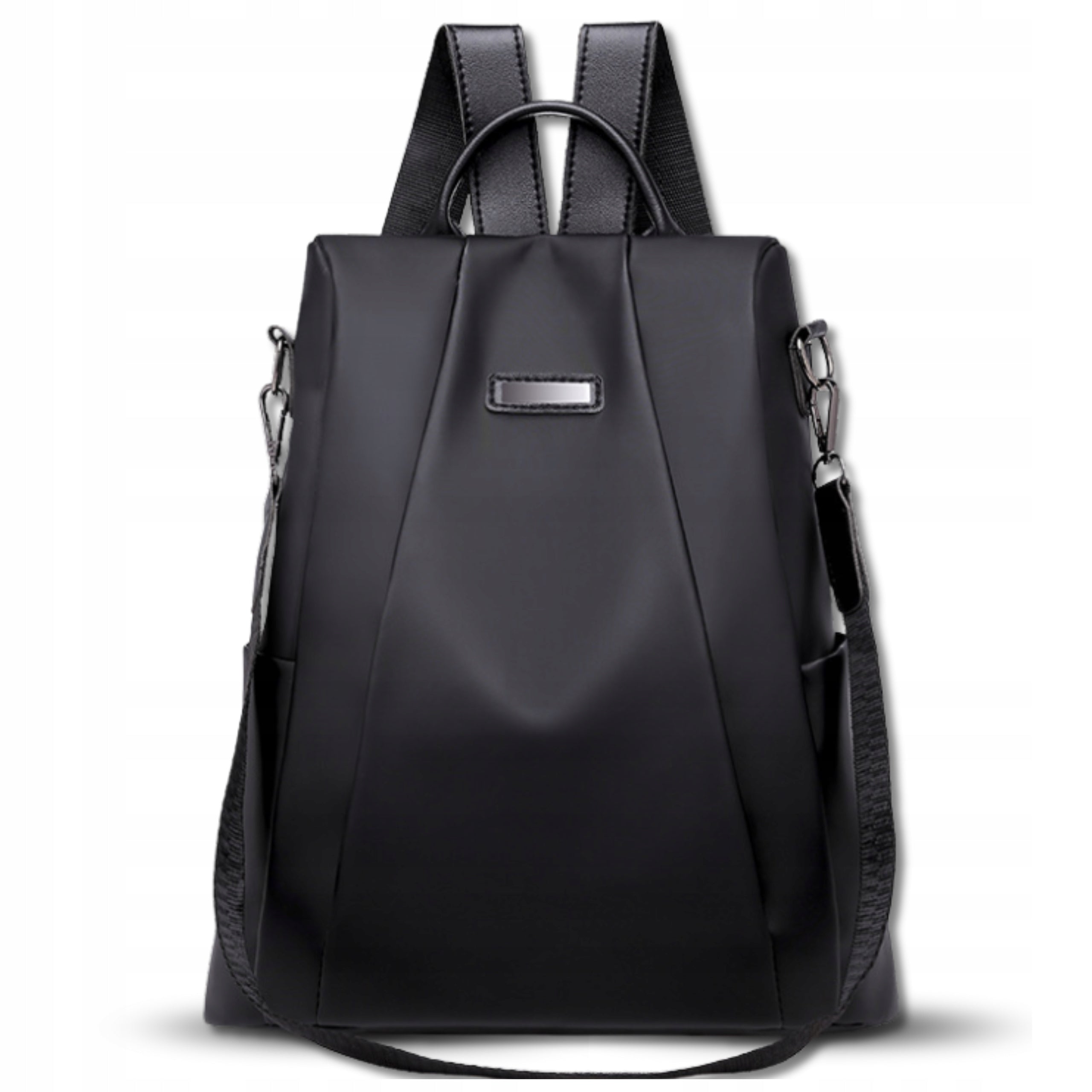 Women's Backpack Black Waterproof 2in1 Spacious City Shoulder Strap Bag
