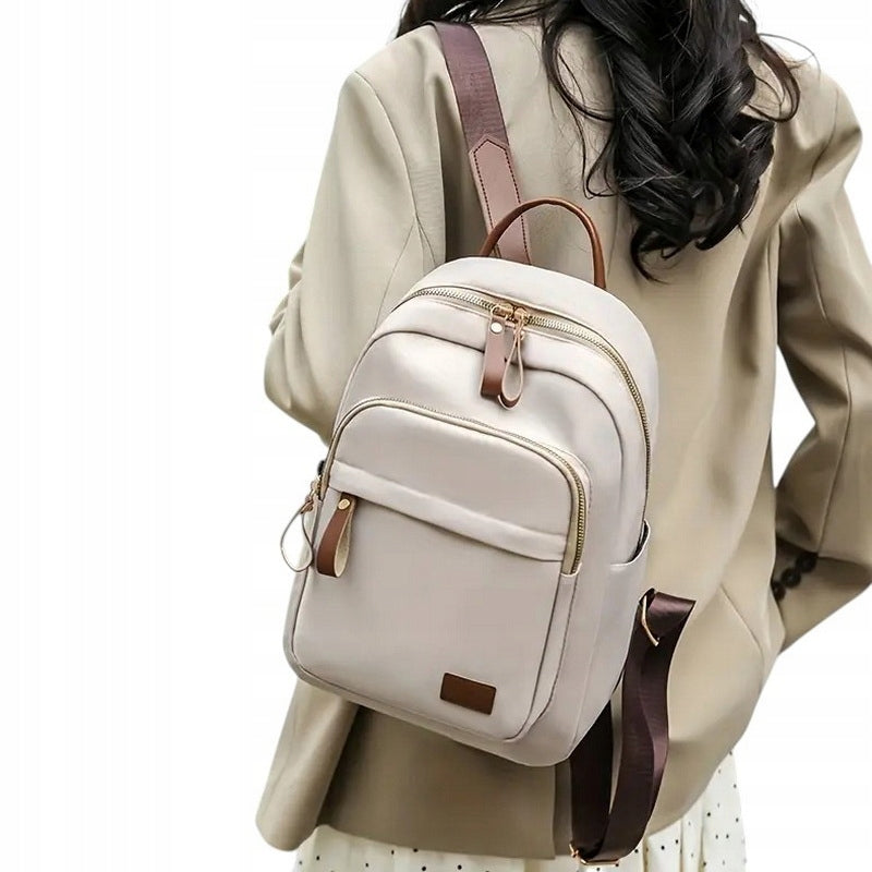 Women's Backpack Cream Beige Brown Backpack for Urban Work Trip Packaging status original