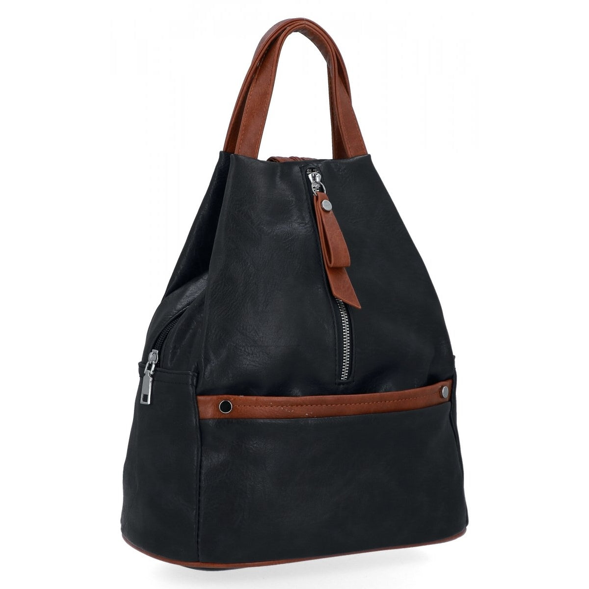 Women's Backpack Eco Leather Urban Black/Brown Herisson 1552L2045 Brand HERISSON
